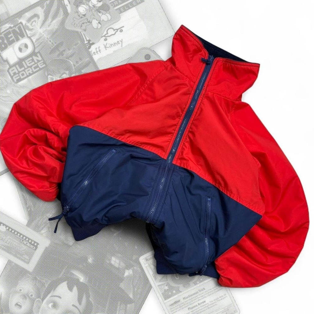 Vintage WearGuard Red Navy Blue Fleece Lined Puffer Jacket Mens Small 90s 1498
